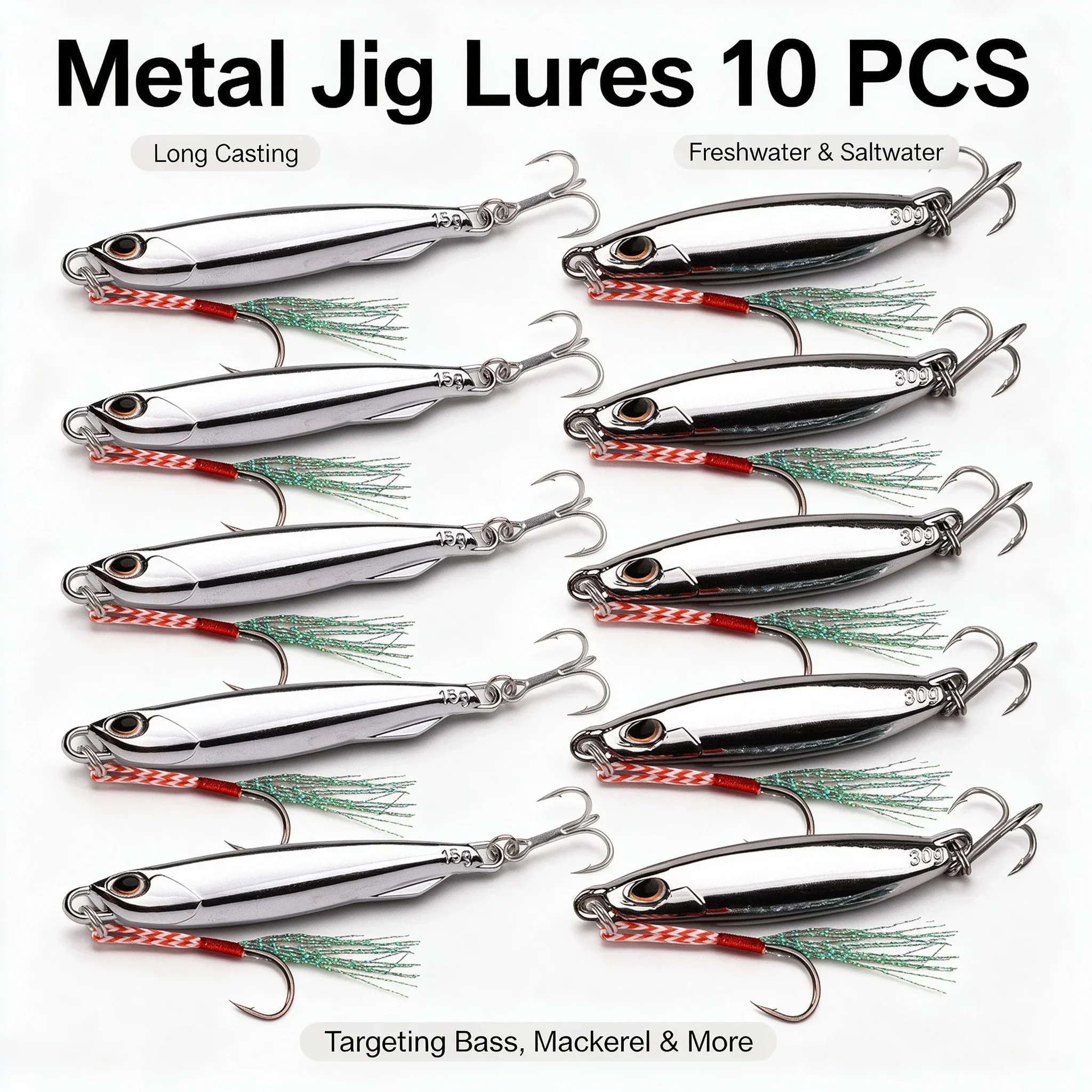 Zestaw 10 sztuk metalowych prz – Fishing Lure Spoon recenzja i cena